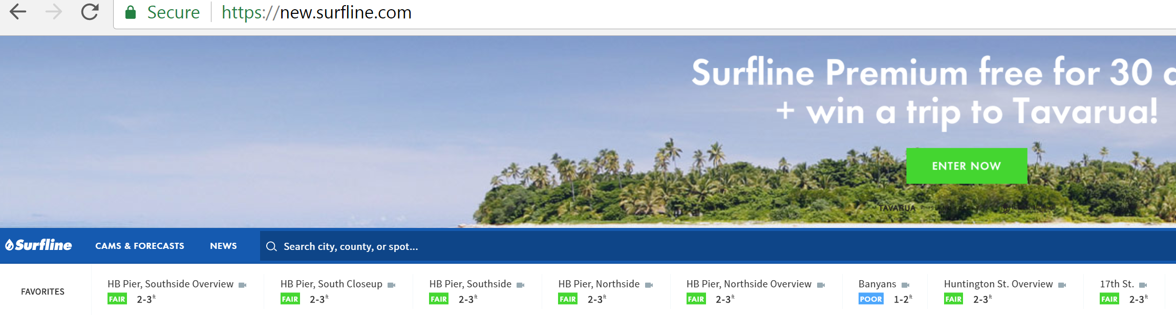 Surfline.Com is the goto resource if you want to check the surf cams