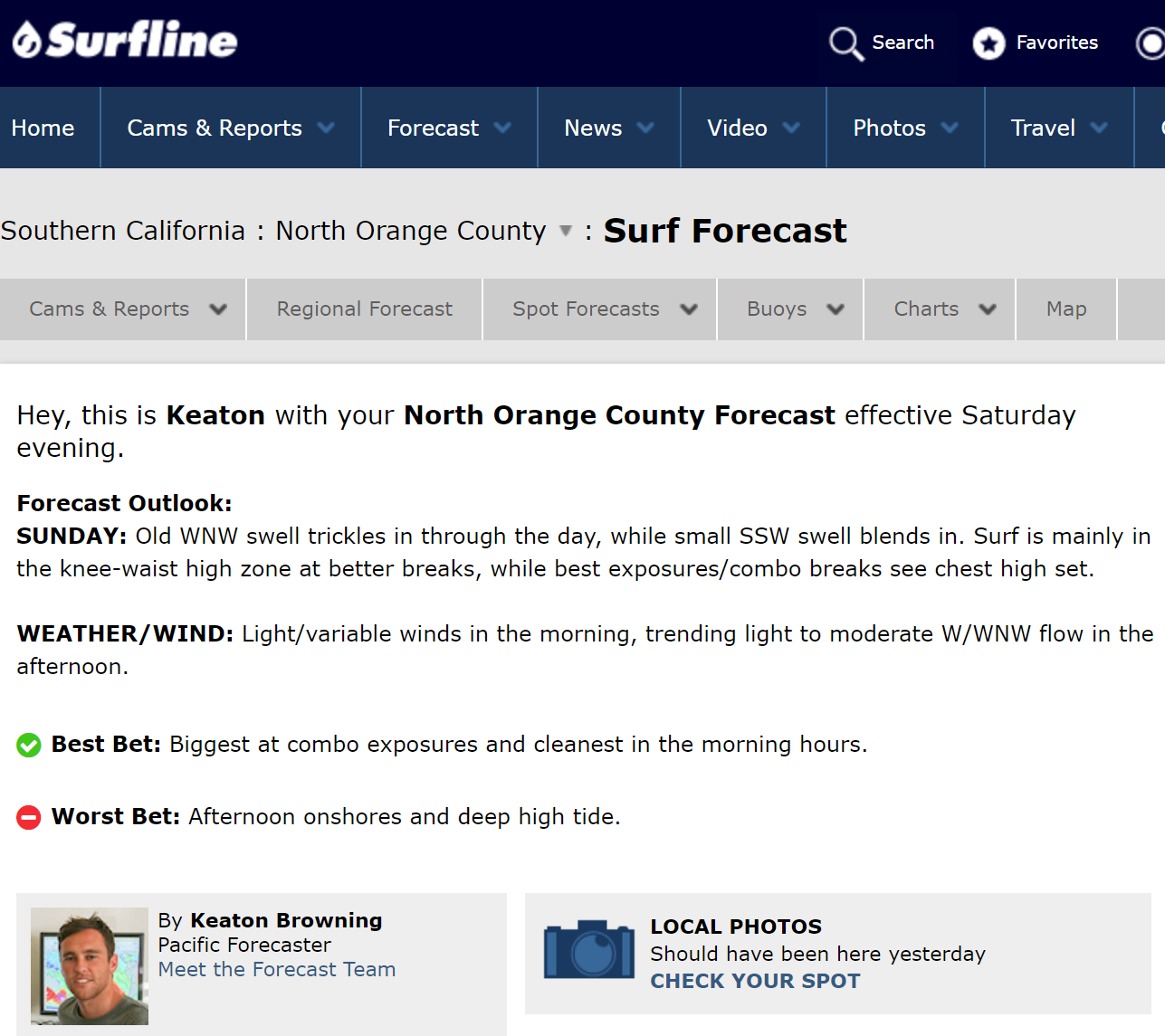 Check Surfline.Com Forecasts Before You Go!