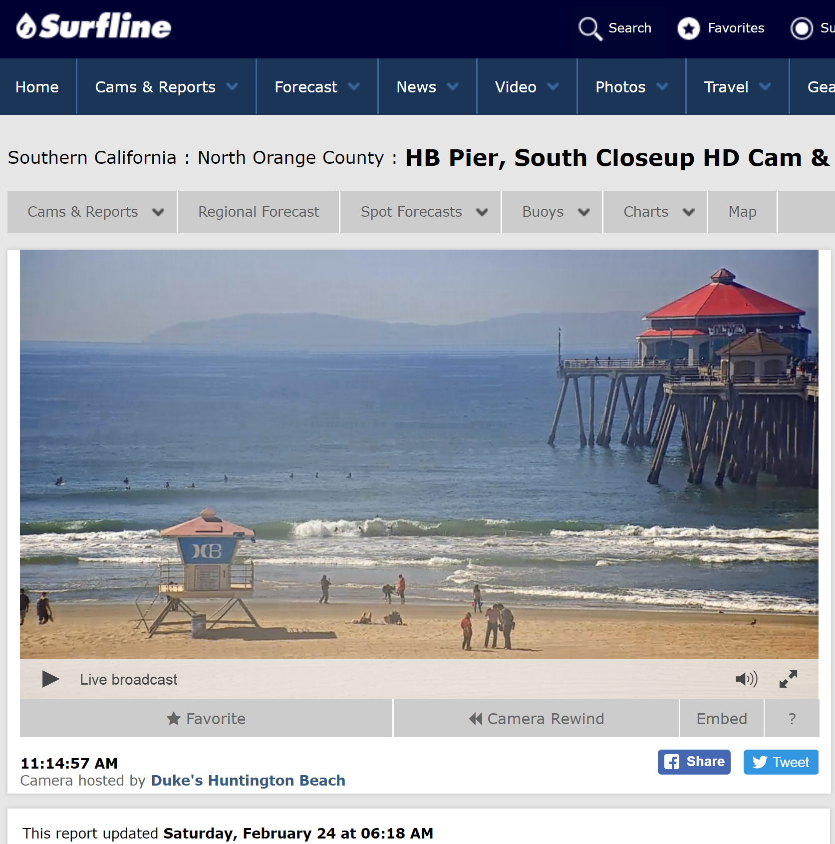Southern California :North Orange County:HB Pier, South Closeup HD Cam & Surf Report Favorite